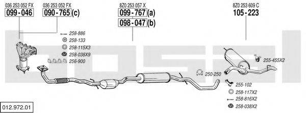 BOSAL 01297201 Система випуску ОГ