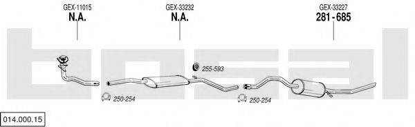 BOSAL 01400015 Система випуску ОГ