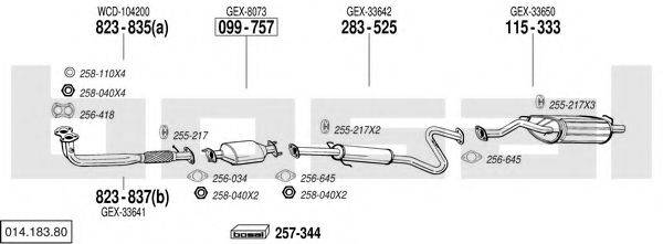 BOSAL 01418380 Система випуску ОГ