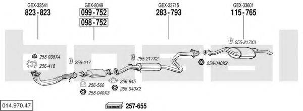 BOSAL 01497047 Система випуску ОГ