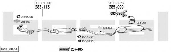 BOSAL 02005851 Система випуску ОГ