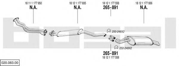 BOSAL 02008300 Система випуску ОГ