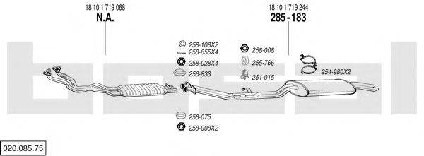 BOSAL 02008575 Система випуску ОГ