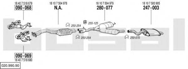 BOSAL 02099090 Система випуску ОГ