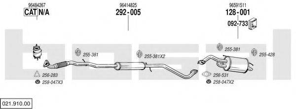 BOSAL 02191000 Система випуску ОГ