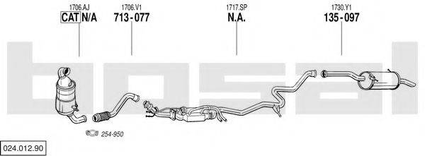 BOSAL 02401290 Система випуску ОГ