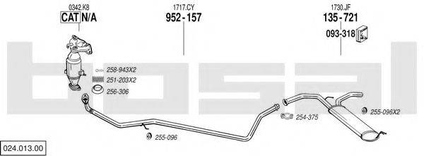 BOSAL 02401300 Система випуску ОГ