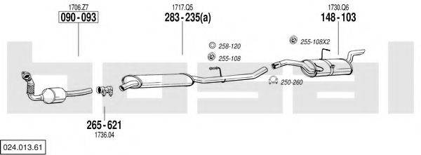 BOSAL 02401361 Система випуску ОГ