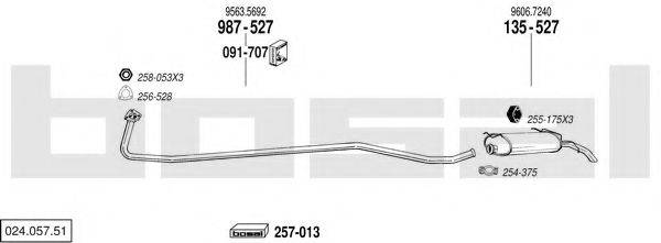 BOSAL 02405751 Система випуску ОГ