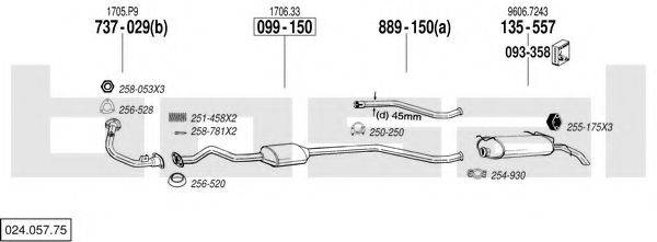 BOSAL 02405775 Система випуску ОГ