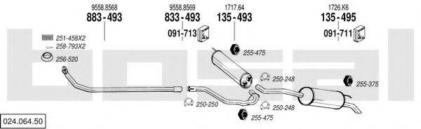 BOSAL 02406450 Система випуску ОГ