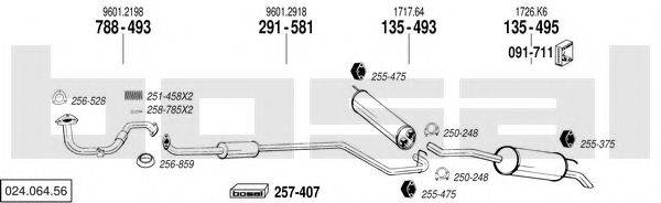 BOSAL 02406456 Система випуску ОГ