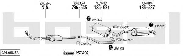 BOSAL 02406853 Система випуску ОГ