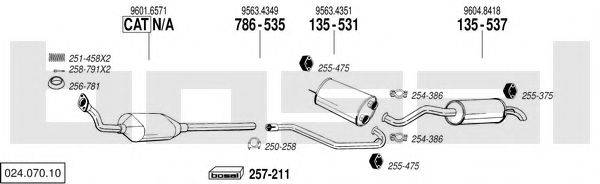 BOSAL 02407010 Система випуску ОГ