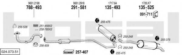 BOSAL 02407351 Система випуску ОГ