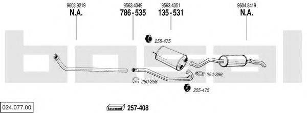 BOSAL 02407700 Система випуску ОГ