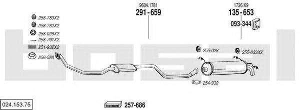 BOSAL 02415375 Система випуску ОГ