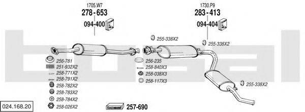 BOSAL 02416820 Система випуску ОГ