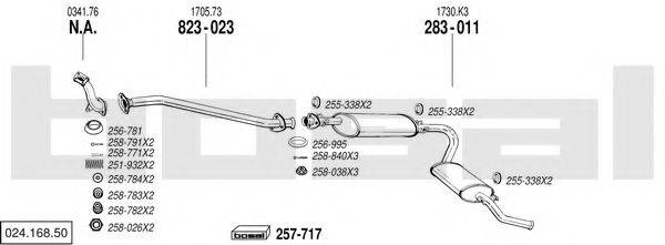 BOSAL 02416850 Система випуску ОГ