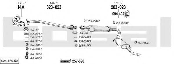 BOSAL 02416950 Система випуску ОГ