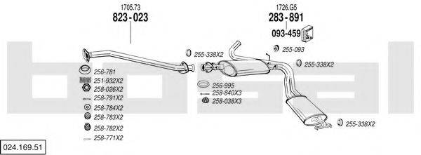 BOSAL 02416951 Система випуску ОГ