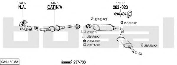 BOSAL 02416952 Система випуску ОГ