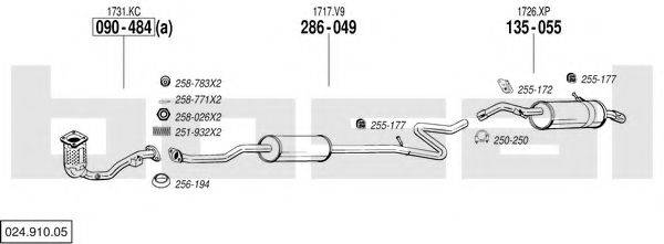 BOSAL 02491005 Система випуску ОГ