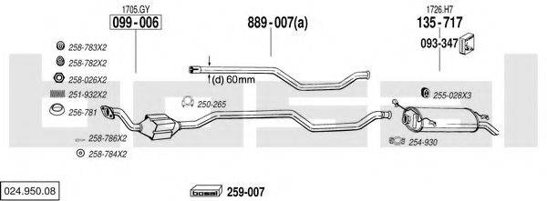 BOSAL 02495008 Система випуску ОГ