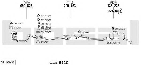 BOSAL 02496003 Система випуску ОГ