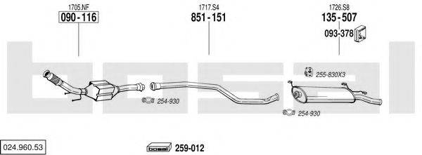 BOSAL 02496053 Система випуску ОГ