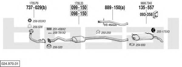 BOSAL 02497001 Система випуску ОГ