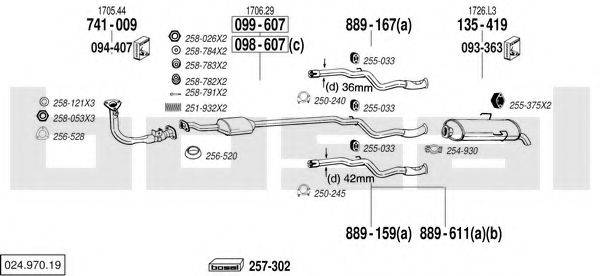 BOSAL 02497019 Система випуску ОГ