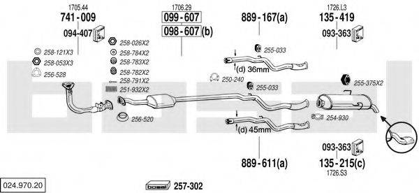 BOSAL 02497020 Система випуску ОГ