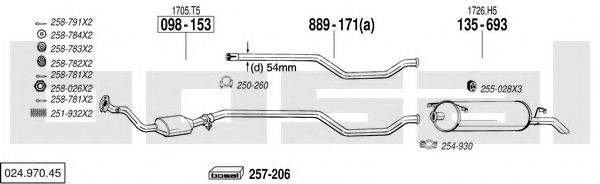 BOSAL 02497045 Система випуску ОГ