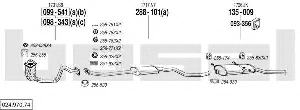 BOSAL 02497074 Система випуску ОГ