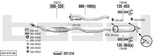 BOSAL 02497088 Система випуску ОГ