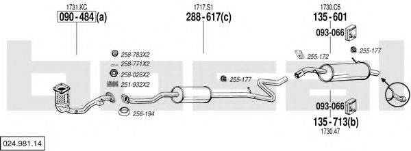 BOSAL 02498114 Система випуску ОГ