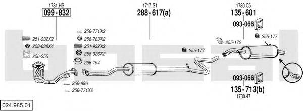 BOSAL 02498501 Система випуску ОГ