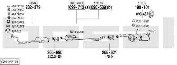 BOSAL 02498514 Система випуску ОГ