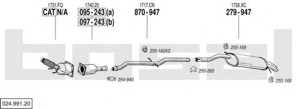 BOSAL 02499120 Система випуску ОГ