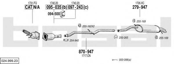 BOSAL 02499923 Система випуску ОГ