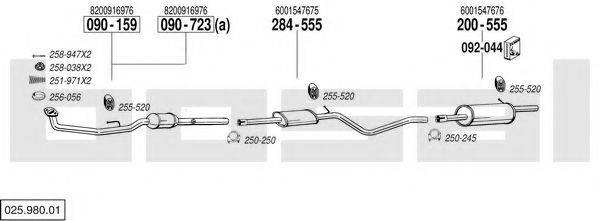 BOSAL 02598001 Система випуску ОГ