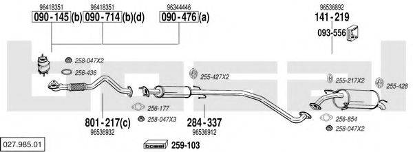 BOSAL 02798501 Система випуску ОГ