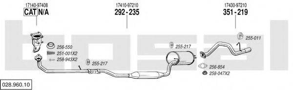 BOSAL 02896010 Система випуску ОГ