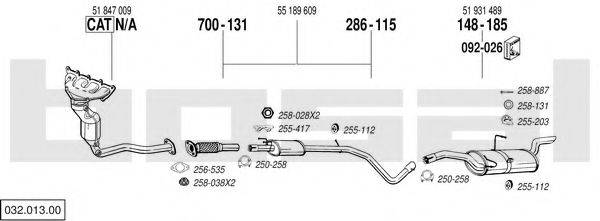 BOSAL 03201300 Система випуску ОГ