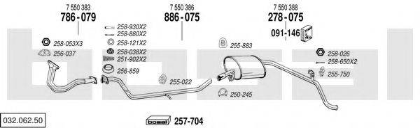 BOSAL 03206250 Система випуску ОГ