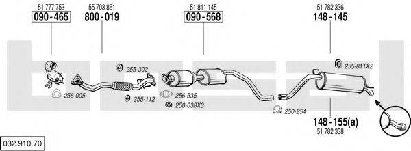 BOSAL 03291070 Система випуску ОГ