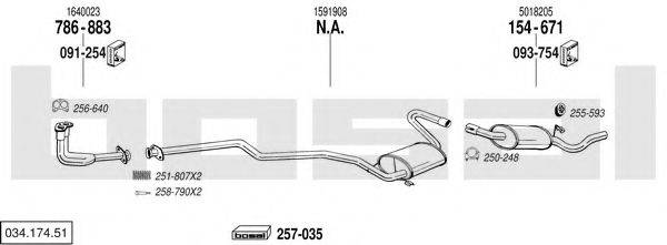 BOSAL 03417451 Система випуску ОГ