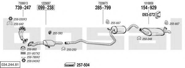 BOSAL 03424481 Система випуску ОГ