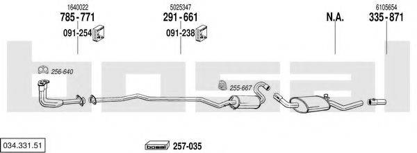 BOSAL 03433151 Система випуску ОГ